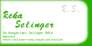 reka selinger business card